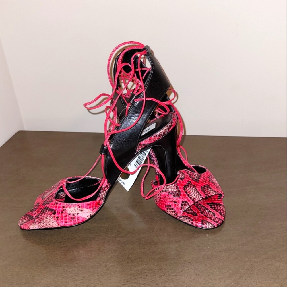 Max Mara Python Print Leather Sandal
